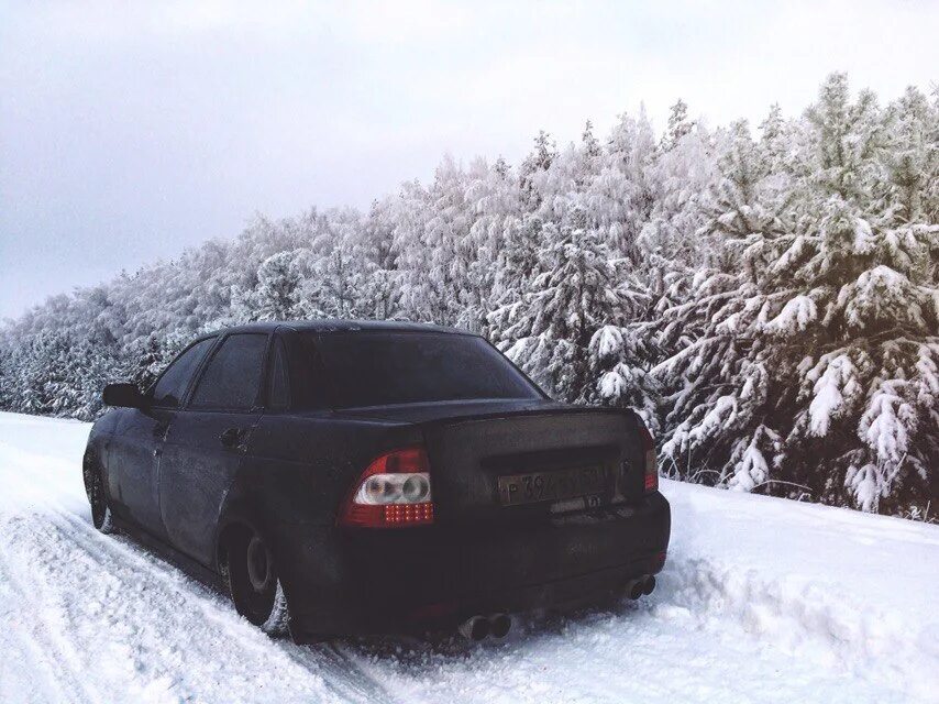 Приора зимой фото Грязный фотосет - Lada Приора седан, 1,6 л, 2008 года фотография DRIVE2