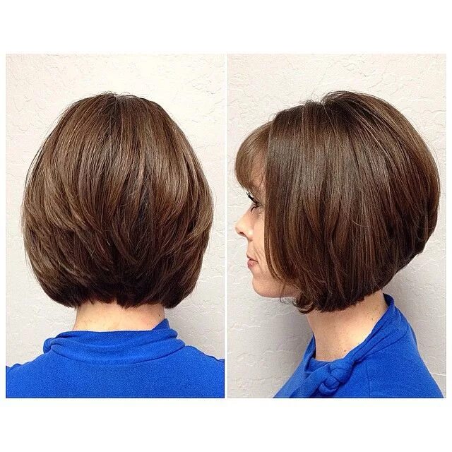 Приподнятый каре фото Sleek stacked A-line bob #MincSalon Cut/Style by Analee Inverted bob hairstyles,