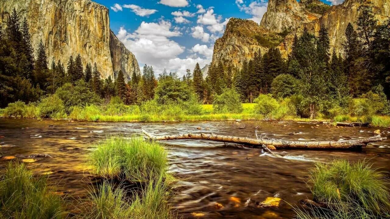 Природа фото высокого разрешения скачать Картина на холсте 60x110 Альянс Лес "Yosemite National Park" на подрамнике / инт