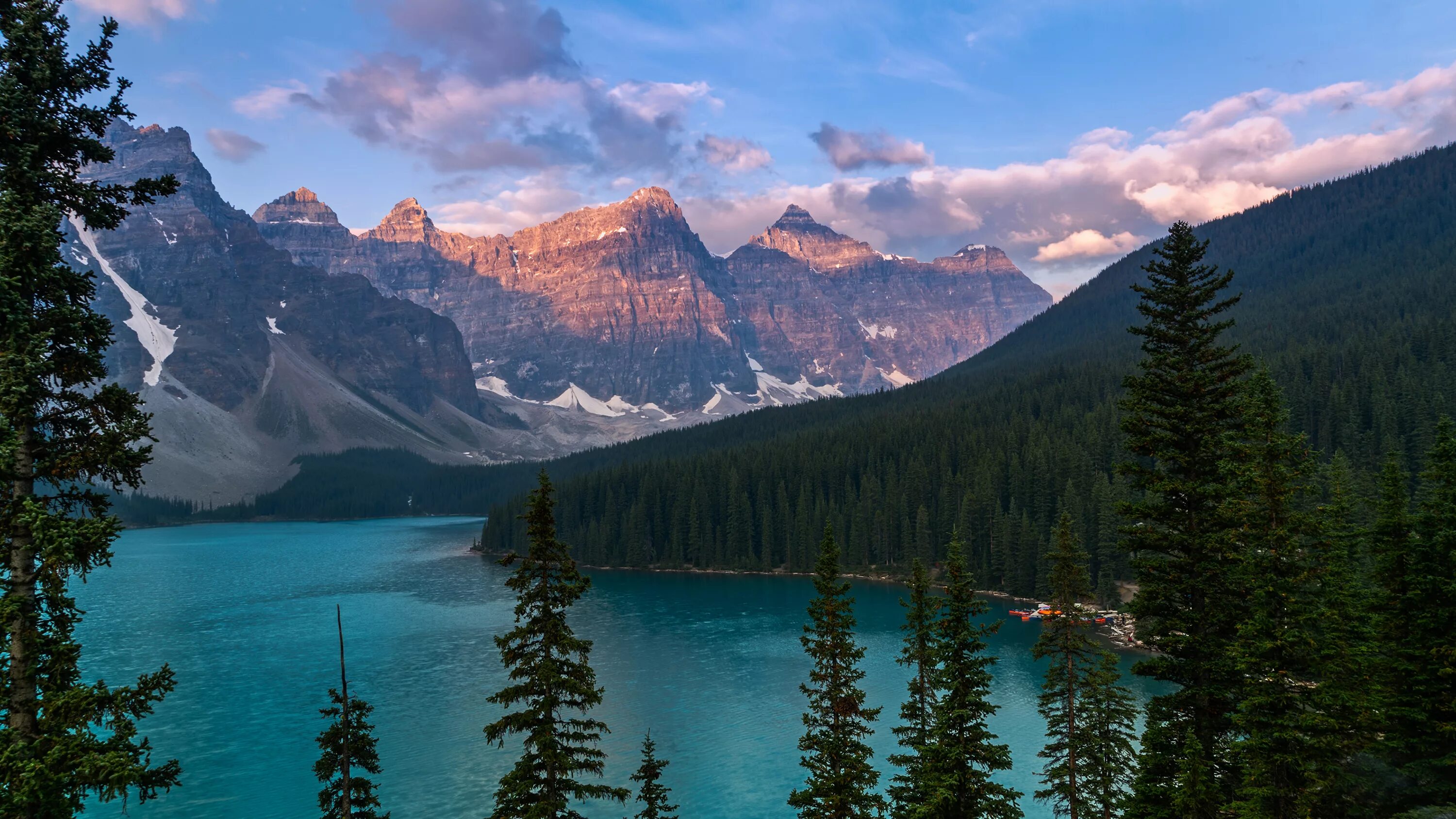 Природа канады фото Картинки Канада Moraine Lake Alberta Горы Природа лес 3840x2160