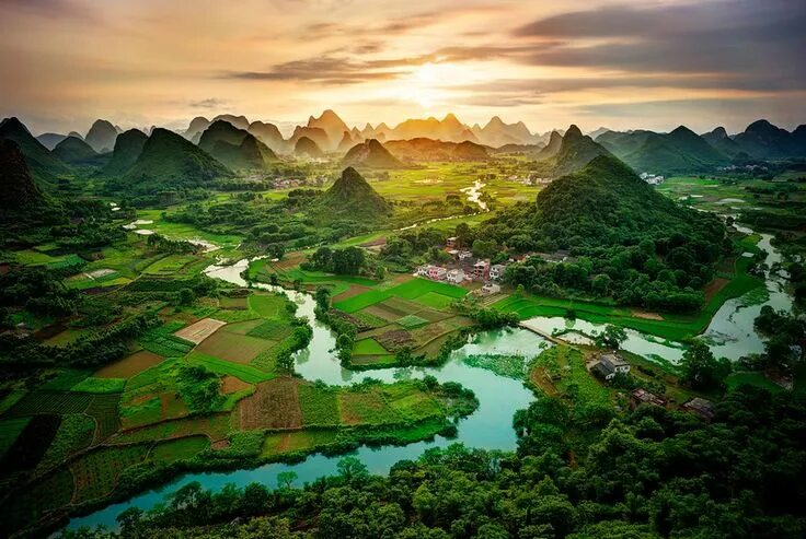 Природа китая фото самые красивые места Sunset In Southern China Guangxi, Nature, Earth pictures