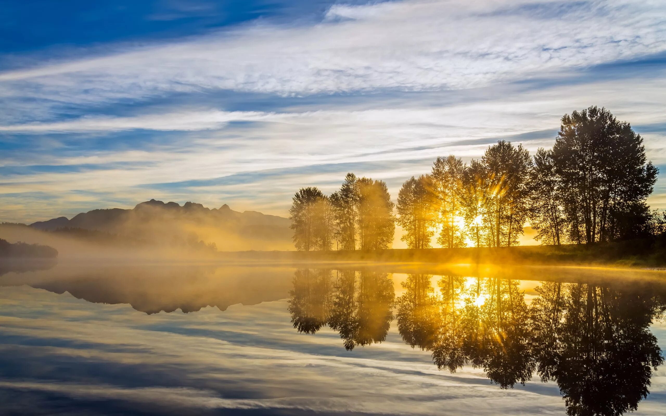 Природа утром фото скачать Wallpaper : sunlight, trees, landscape, mountains, sunset, lake, water, nature, 