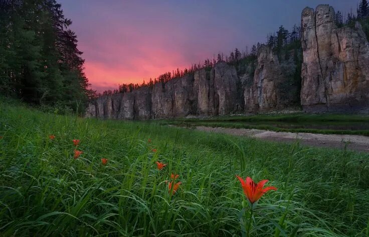 Природа якутии фото самые Река Синяя. Природный парк Ленские столбы, Якутия. © Павел Глушков Landscape pho