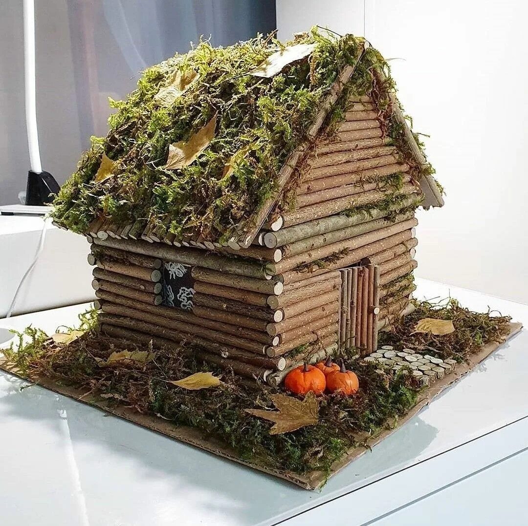 Природная поделка своими руками фото DIY Fairy House for Autumn Decor