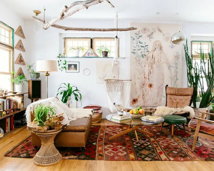 Природные мотивы в интерьере 4 класс Chez Emily Katz : l'intérieur d'une hippie moderne - Turbulences Déco Wohnungsei