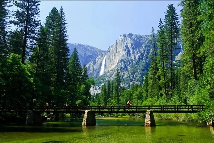 Природные парки фото Merced River Bridge Yosemite National Park, California California national parks