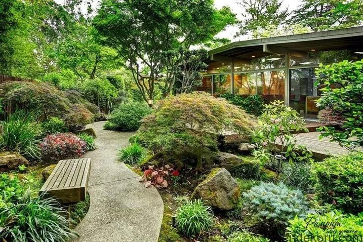 Природный сад в ландшафтном дизайне Pin on zen Modern landscaping, Japanese garden design, Modern backyard