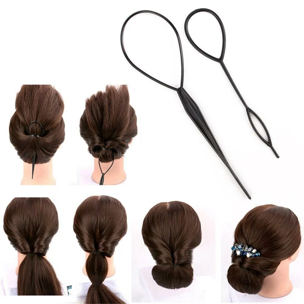 Приспособление для причесок на длинных волосах Купить Home Use Ponytail Creator For Ponytail Pigtails Styling Maker Pull Needle