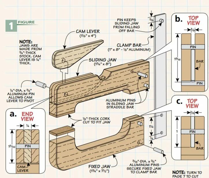 Приспособления своими руками чертежи Build Your Own Cam Clamps Woodworking projects diy, Cam clamp, Construction diy