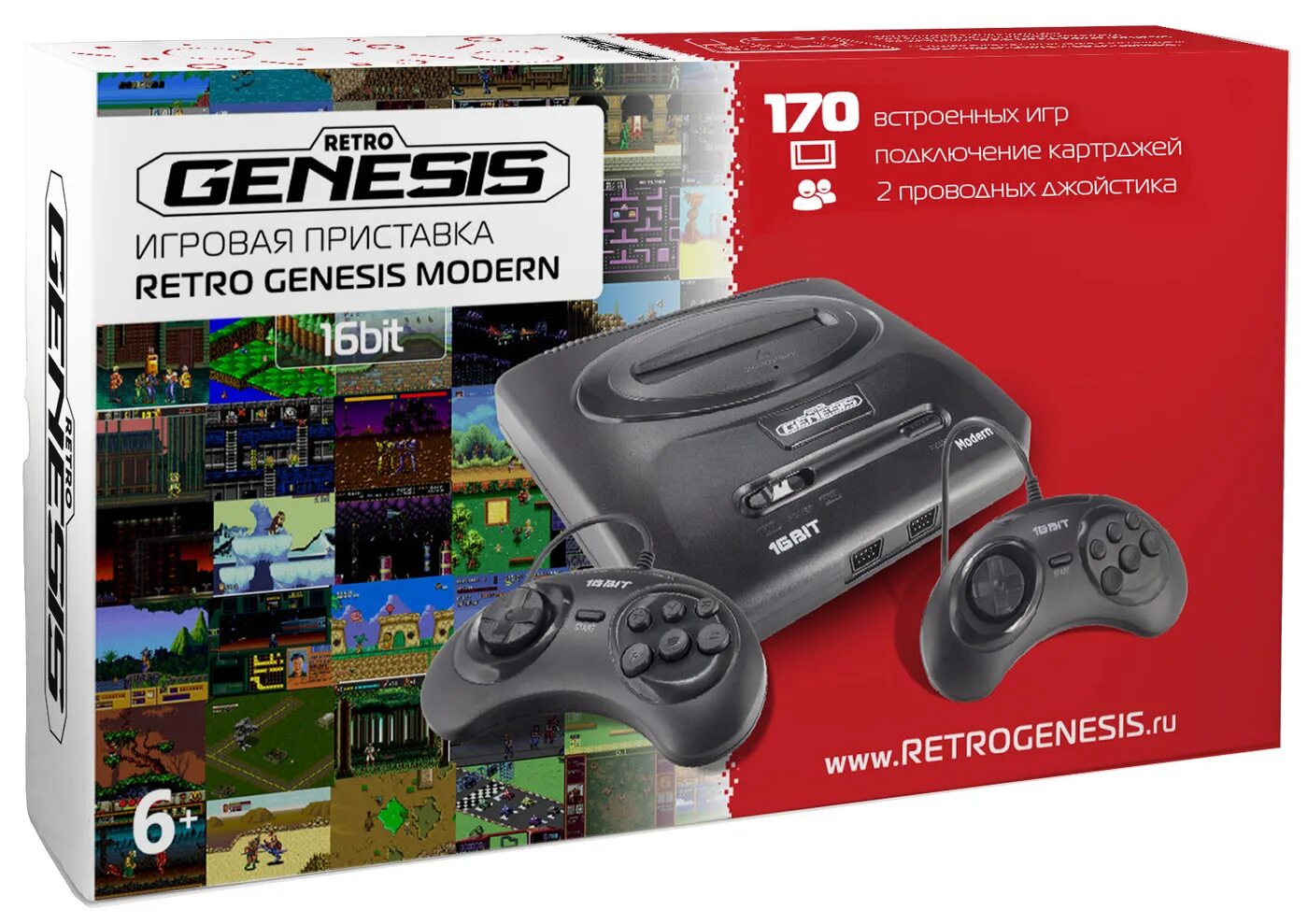 Приставка генезис ретро как подключить Игровая приставка SEGA Retro Genesis Modern + 170 игр (2 проводных джойстика) - 