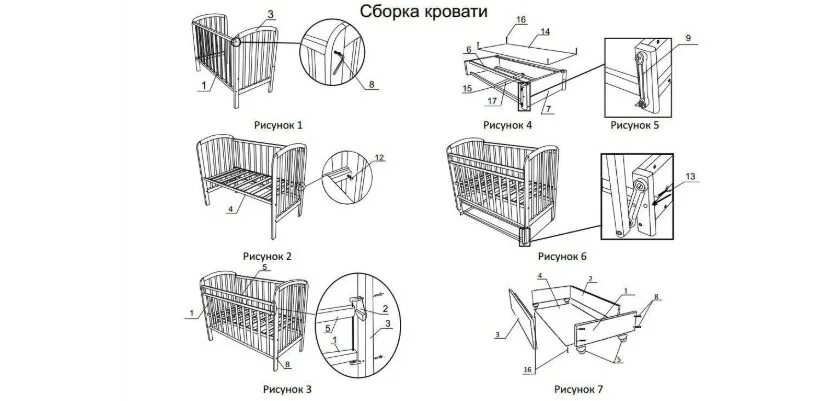 Приставная кроватка инструкция по сборке Детские кроватки с маятником - Чадо Ты Мое