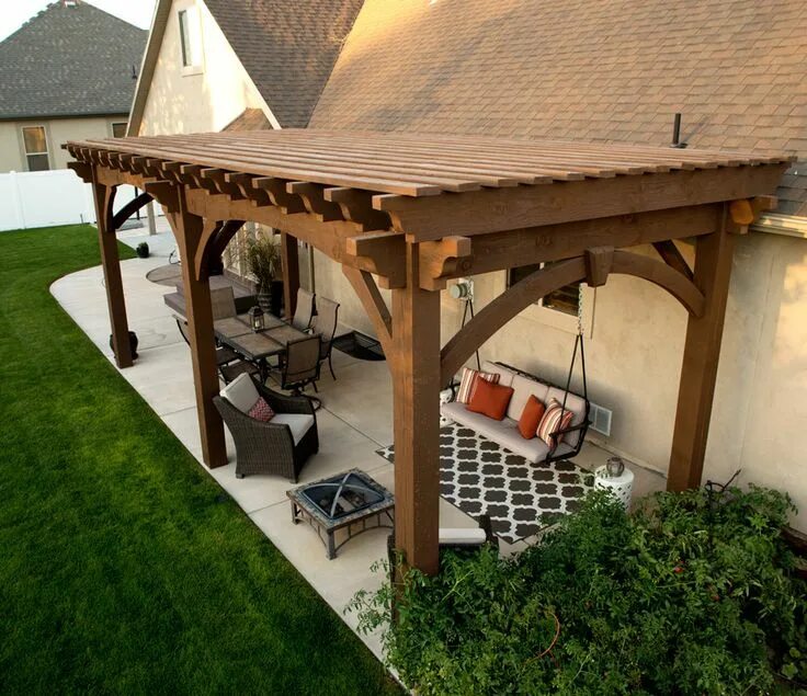 Пристраиваемая беседка фото Pergola Kits & Pergola Designs With Full Kit Construction Pergola patio, Backyar