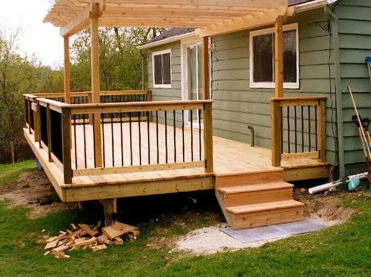 Пристроить крыльцо к дому варианты своими руками Small Deck Designs Ideas Small deck designs, Decks backyard, Building a deck