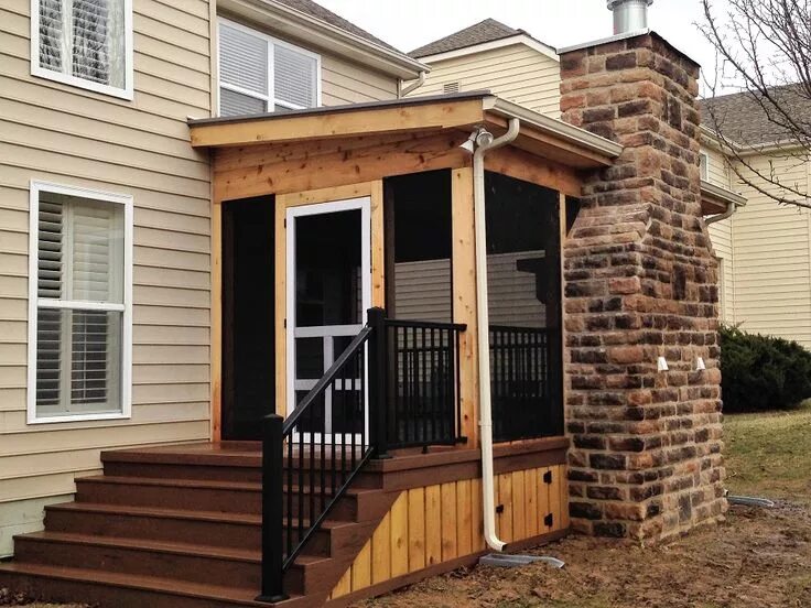 Пристроить крыльцо к дому варианты цены Rustic and Romantic Screened Porch w/ Fireplace in Dublin, OH in 2024 Patio buil