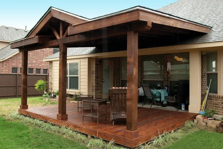 Пристрой беседки к дому фото Image result for pergola cover with covered patio Covered patio design, Farmhous