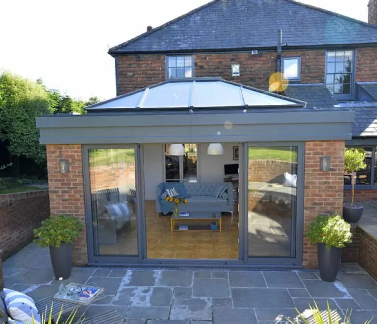 Пристрой к дому дизайн Aluminium Lantern Roofs, Sussex Roof Windows & Lanterns, Crawley House extension