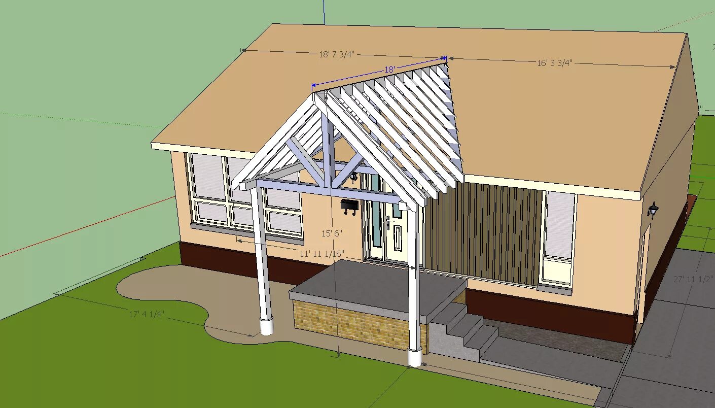 Пристрой к дому варианты крыши Building A Gable End Porch Cover. Tying Into Existing Roof - Building & Construc