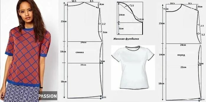 Приталенная футболка женская выкройка Camiseta Basica Con Patrones 607 Sewing clothes women, Sewing patterns free wome