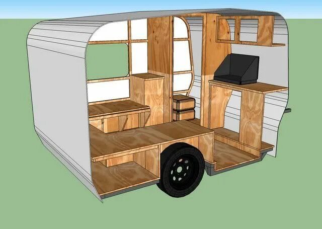 Прицеп дача сделать своими руками View topic - New Design - RetroBox Diy travel trailer, Diy camper trailer, Diy c