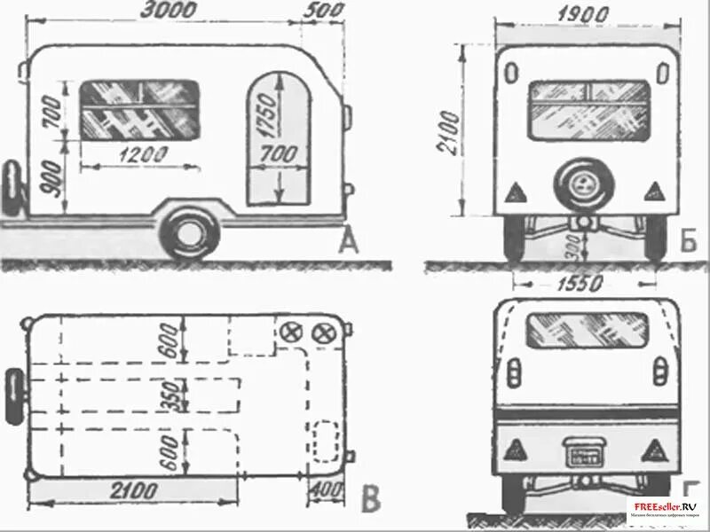 Прицеп дача своими руками чертежи Габариты и веса прицепов согласно Технического Регламента - Сообщество "Прицепы"