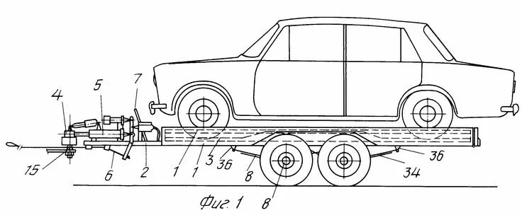 Прицеп из своими руками чертежи 2109 Рисунки патента 2063889 - Двухосный прицеп для перевозки транспортного средства 