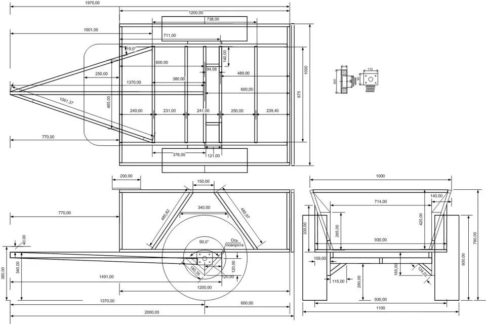Прицеп своими руками чертежи Прицеп для мотоблока - Сообщество "Сделай Сам" на DRIVE2