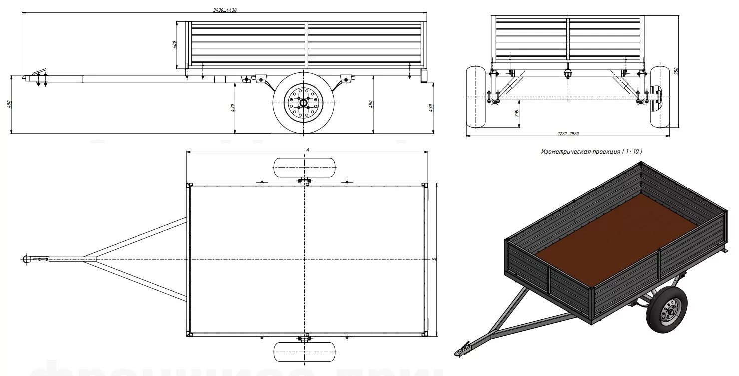 Прицеп своими руками чертежи размеры Прицеп своими руками для легкового автомобиля: как сделать