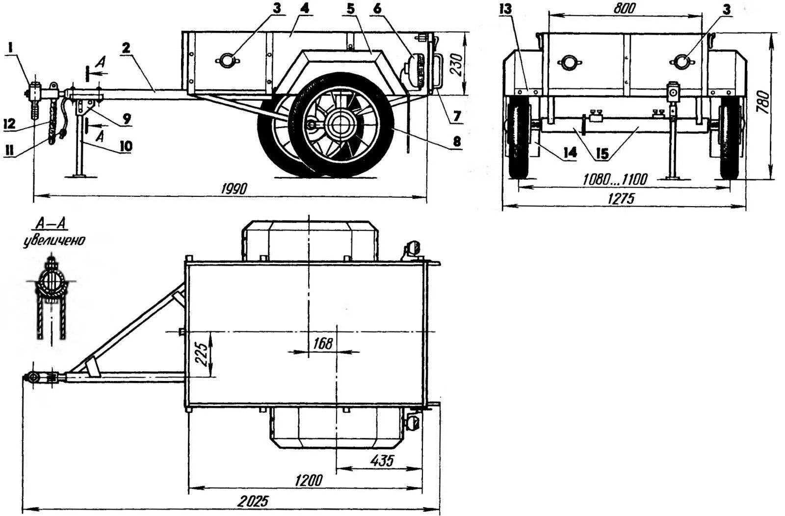 Прицеп своими руками чертежи размеры АСИММЕТРИЧНЫЙ ПРИЦЕП МОДЕЛИСТ-КОНСТРУКТОР
