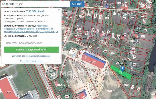 Прицепцентр орловский муниципальный округ поселок куликовский фото Участок 20 сот. (личное подсобное хозяйство (лпх)) на продажу в Орле Продажа зем