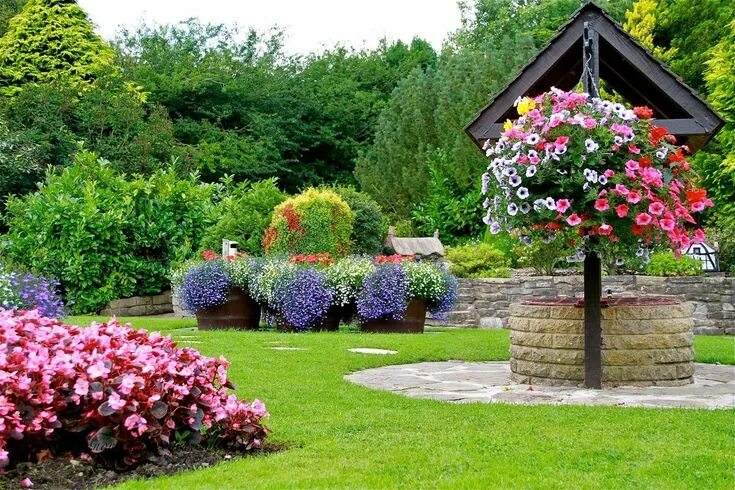 Приусадебный участок цветники фото A great garden that everyone would love Garden design software, Wishing well gar