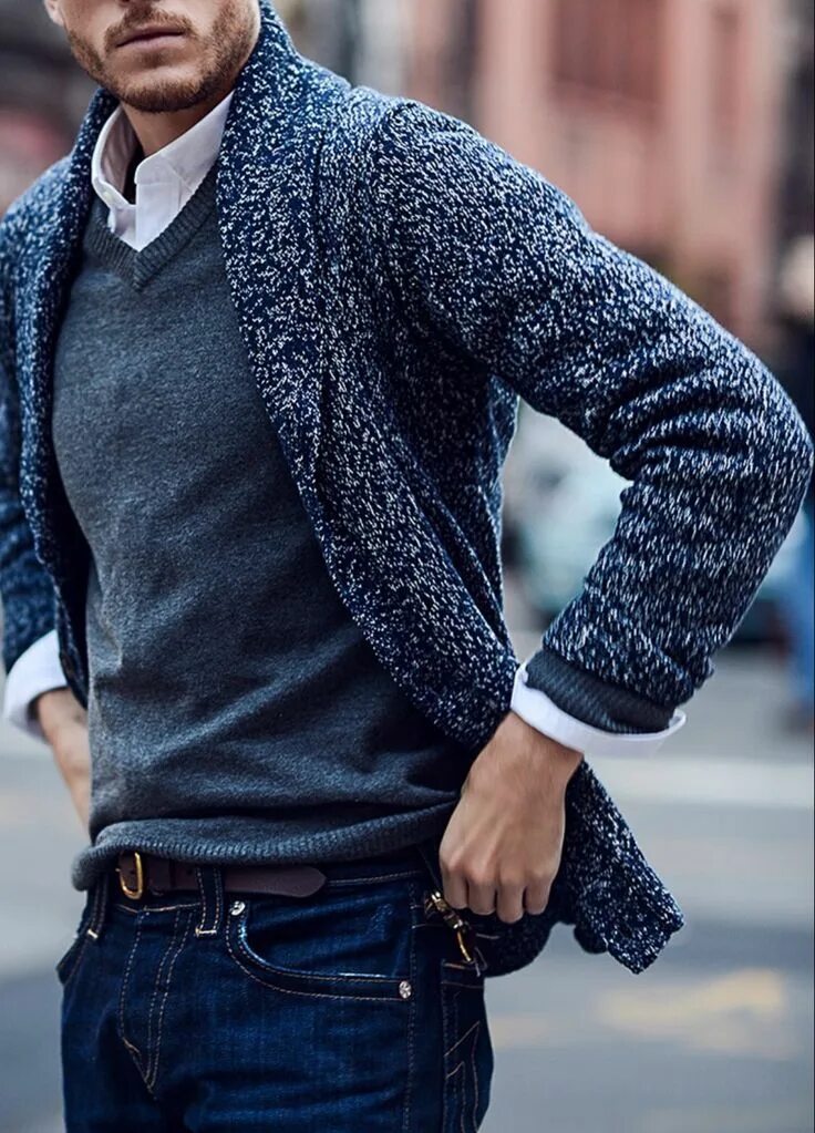 Про мужской стиль Beat the weather with double the sweater! Mens fashion sweaters, Mens fashion ca