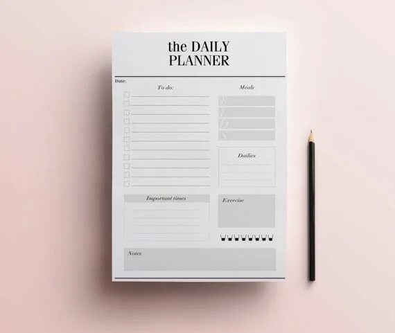 Про планер дизайн интерьера Daily Planner Printable - Stylish To Do List Day Organizer A4/A5 Desk Planner Mi