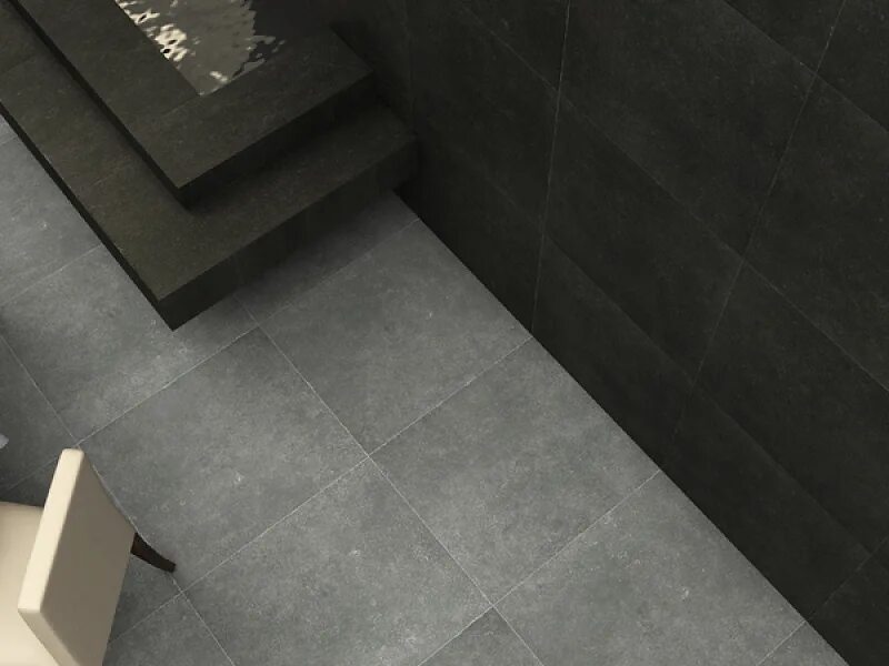 Про стоун в интерьере Belgium Stone Matt Black 60x120 Seranit - Керамогранит Серанит Белгиум Стон Матт