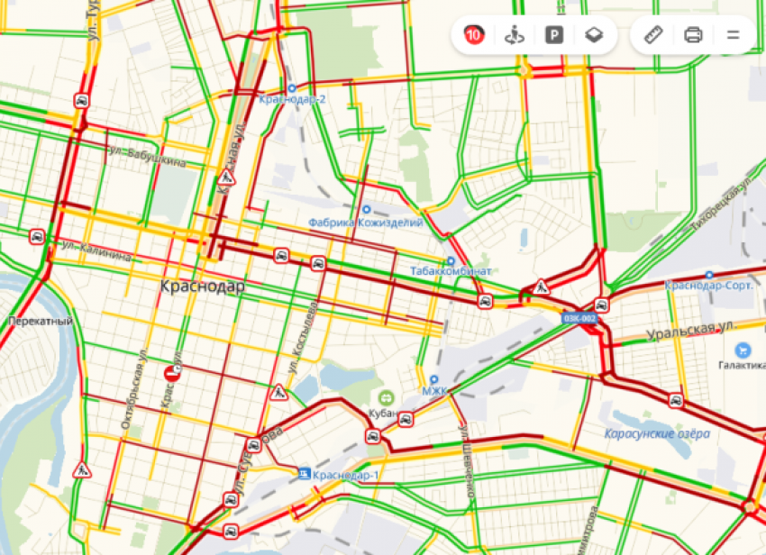 Пробки краснодар фото Помогите!": 10-балльные пробки в Краснодаре стали реальностью