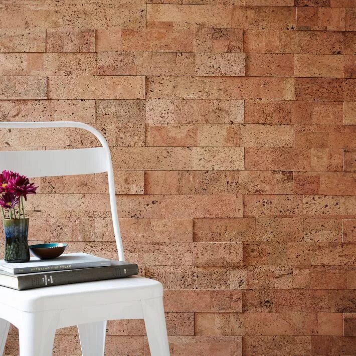 Пробковые панели для стен в интерьере Muratto Cork Wall Covering - Natural Cork wall, Cork wall tiles, Stone tile wall