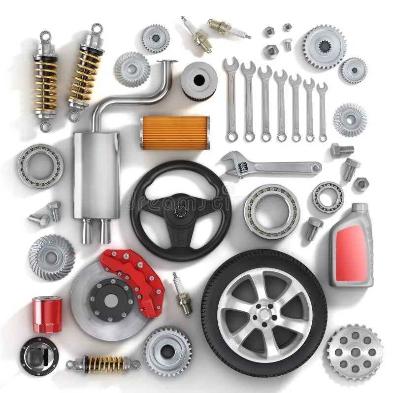 Прочие элементы тюнинга автомобиля Set of parts of car. stock illustration. Illustration of dial - 48706474