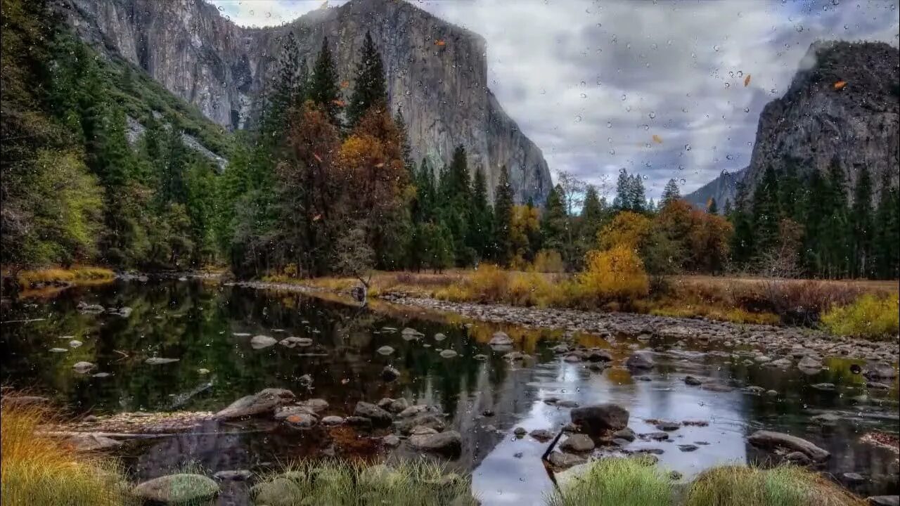 Продам фото природы Massive Downpour in the Mountains on a Little Creek to Relax the Mind and Body i