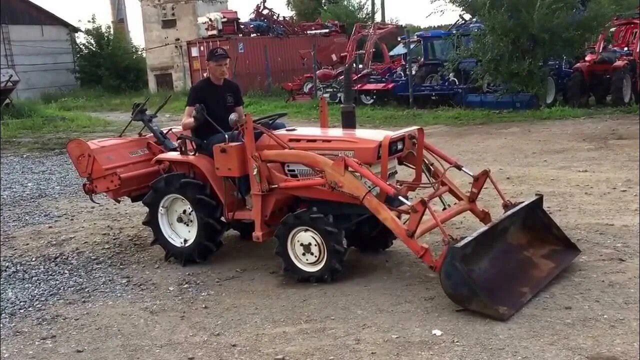 Продажа бу самодельных тракторов с куном Японский минитрактор Kubota B1400FL - kotamoto.ru - YouTube