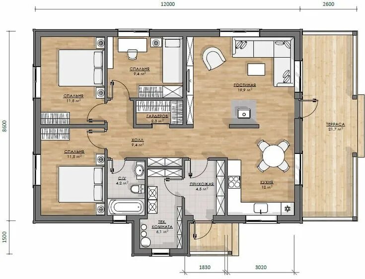 Продажа домов в планировке Планировки финских домов с сауной или террасой Small house design architecture, 