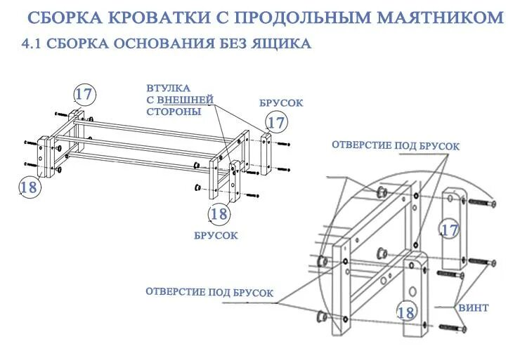 Продольный маятник сборка инструкция Кроватка трансформер для новорожденных круглая с маятником инструкция по сборке 