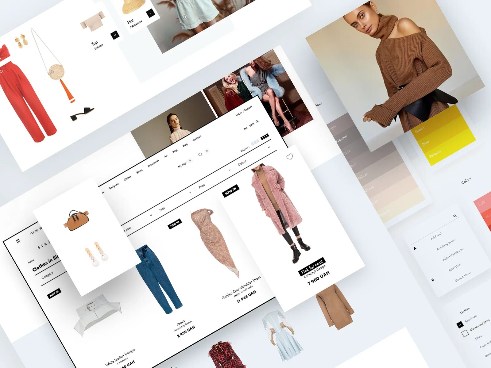 Продвижение дизайнера интерьера кейс Siaspace - Fashion E-Commerce Platform Layout concepts, Shop layout, Shop design