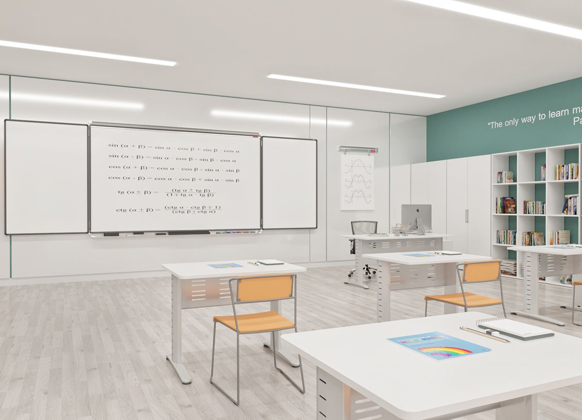 Проект 11 класс дизайн Math class interior design in a private school. on Behance Interior design class