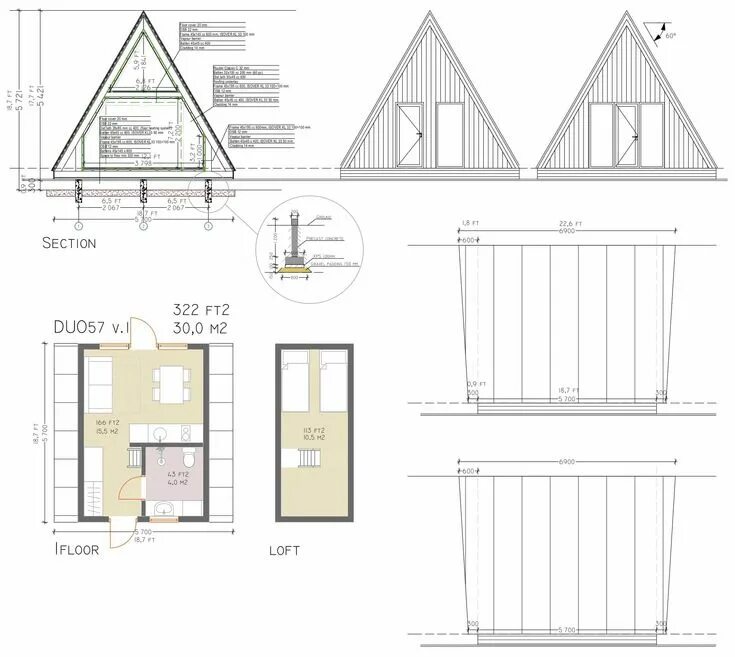 Проект а фрейм дома с чертежами The A-Frame House - Reimagined by Avrame - TAG Level in 2024 A frame house, Mini