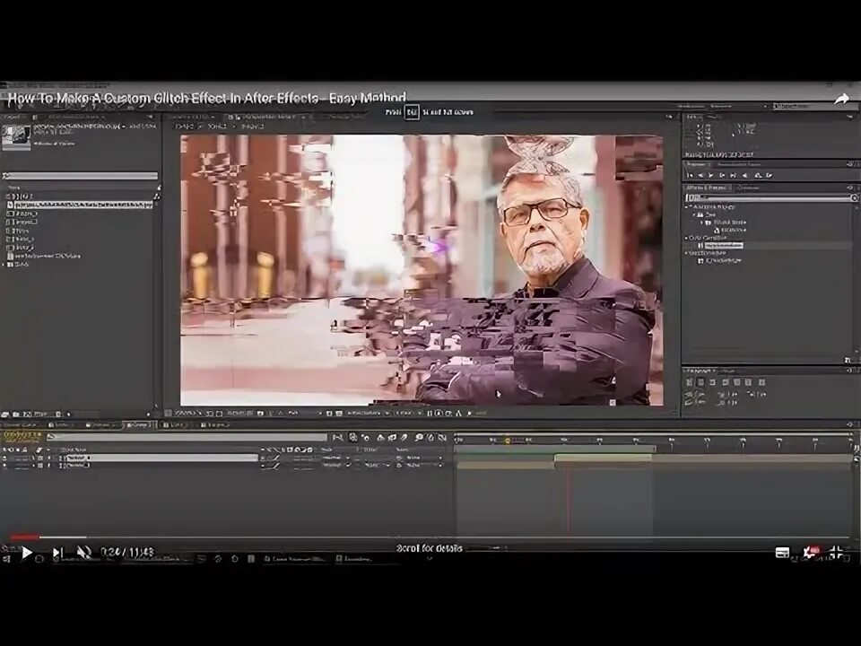 Проект афтер эффект фото How To Make A Custom Glitch Effect In After Effects - Easy Method Видео