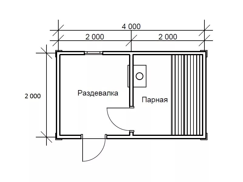 Проект бани 3х4 чертежи Каркасная баня (24-4) 2 на 4 метра под ключ - GREENWOOD