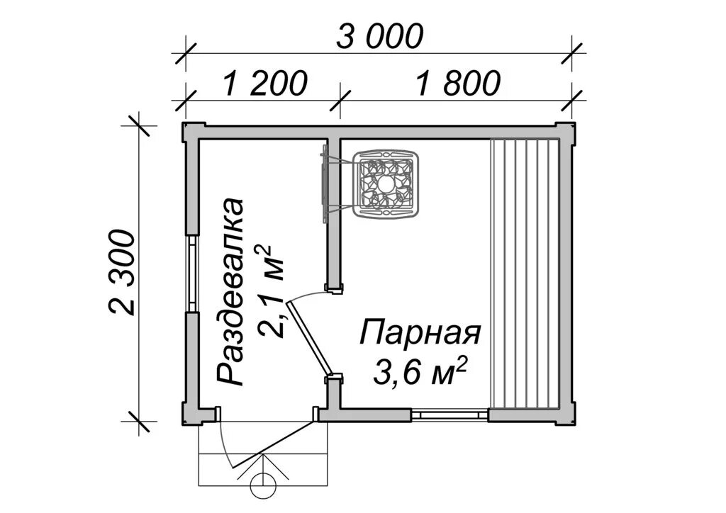 Проект бани 3х4 чертежи Баня, проект 1