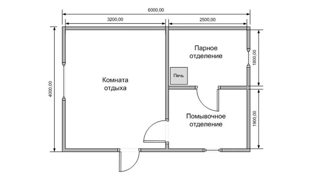 Проект бани 3х4 из бруса с чертежами Проект бани размером 6х6