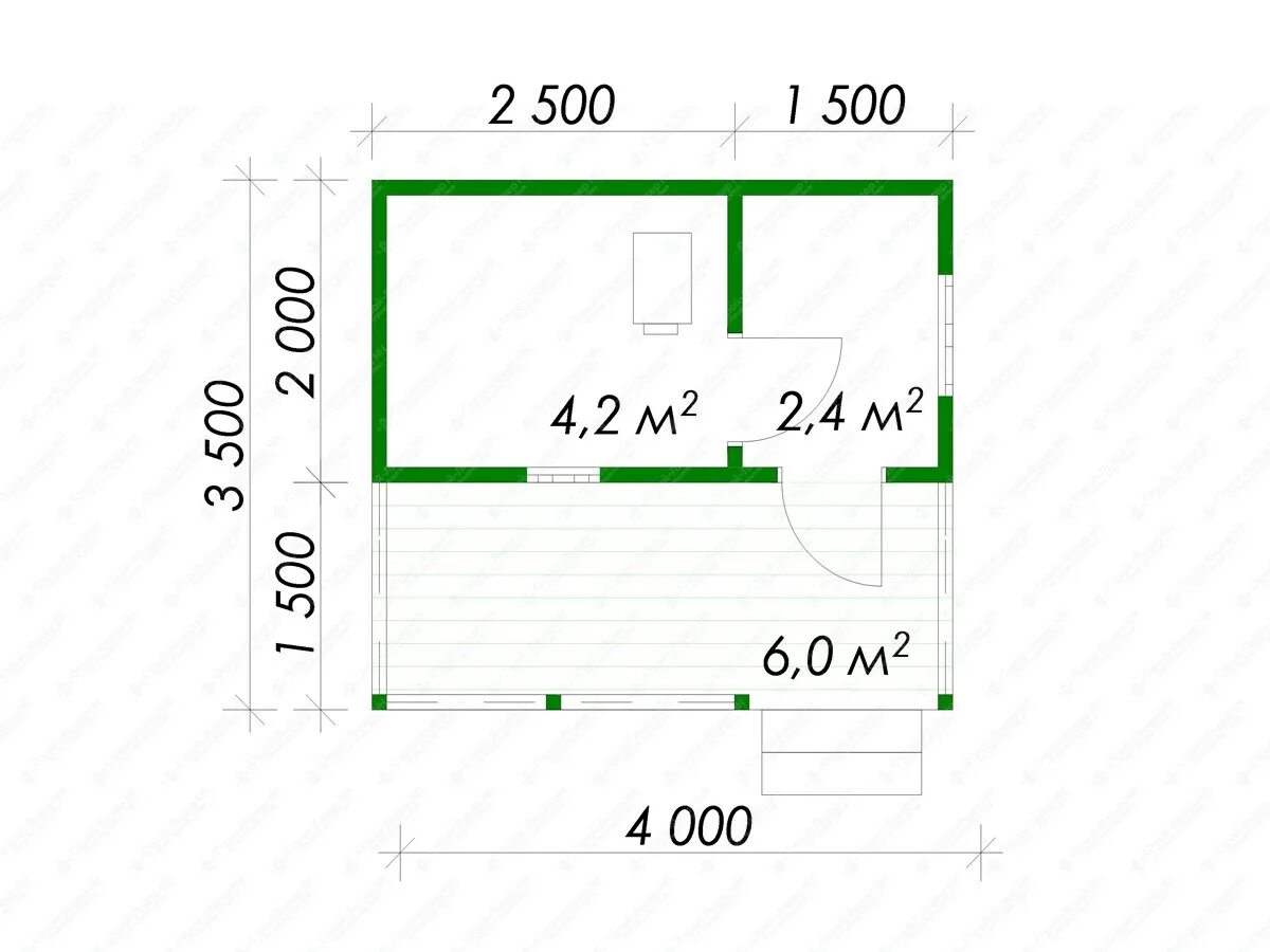 Проект бани 3х6 каркасной чертежи Каркасная баня 6х4 проекты фото - DelaDom.ru