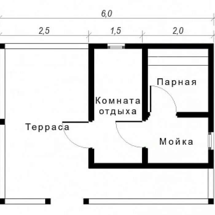 Проект бани 4х4 чертежи Каркасная баня с большой террасой 4.5х6 КБ-13