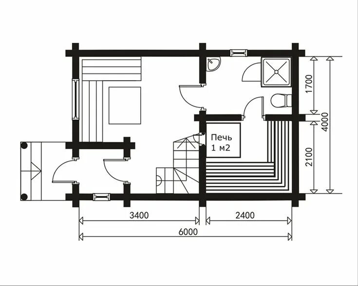планировка бани 4 на 5